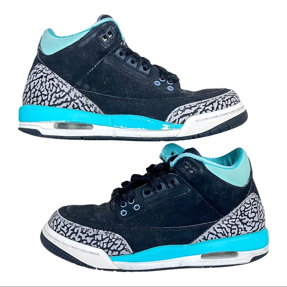 AIR JORDAN 3 RETRO BLACK MINT Size 4 Youth Shoes